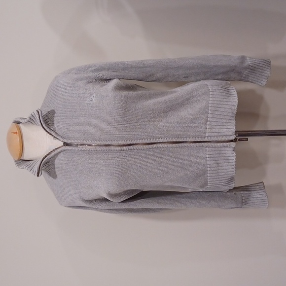 Burberry Zip Front Cotton Ribbed Collar Cardigan- Sz. 44/10 - Picture 15 of 15